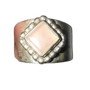 Rose Quartz Sterling Silver Ring, size 6